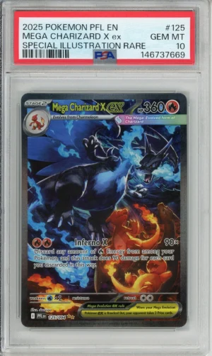 Pokemon Graded: Mega Charizard X ex 125/94 Phantasmal Flames (2025) SIR PSA 10