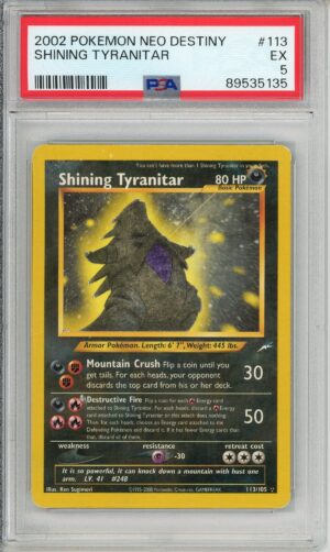 Pokemon Graded: Shining Tyranitar 113/105 Neo Destiny (2002) Secret Rare PSA 5