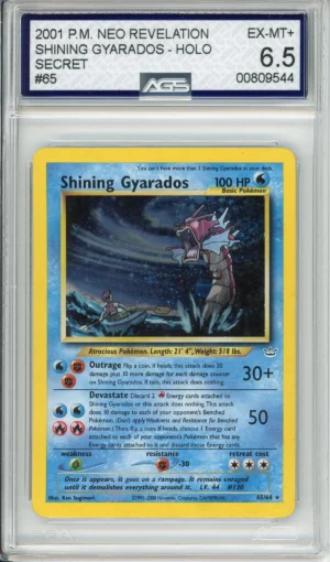 Pokemon Graded: Shining Gyarados 65/64 Neo Revelation (2001) Secret Rare Holo AGS 6.5