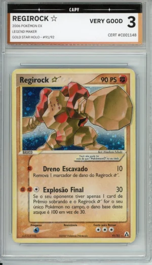 Portuguese Regirock Gold Star 91/92 Legend Maker (2006) Holo CAPY 3