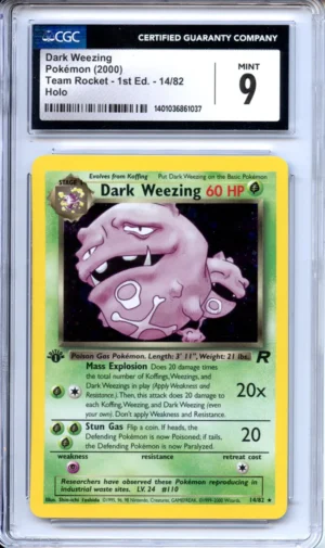 Pokemon Graded: Dark Weezing 1st Edition 14/82 Team Rocket (2000) Holo CGC 9