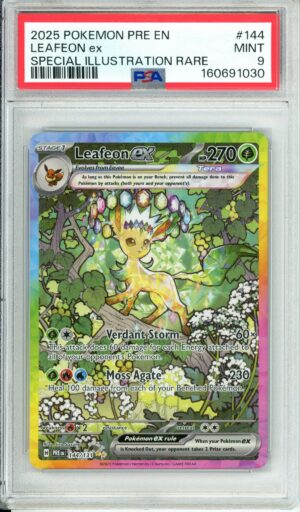 Pokemon Graded: Leafeon ex 144/131 Prismatic Evolutions (2025) SIR PSA 9