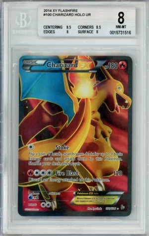 Pokemon Graded: Charizard EX 100/106 XY Flashfire (2014) Holo Beckett 8