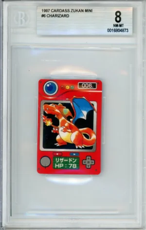 Pokemon Graded: Charizard #6 Carddass Zokan Mini (1997) Beckett 8