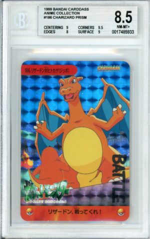 Pokemon Graded: Charizard Prism #186 Bandai Carddass (1999) Beckett 8.5