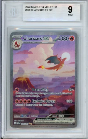Pokemon Graded: Charizard ex 199/165 Scarlet & Violet 151 (2023) SIR Beckett 9