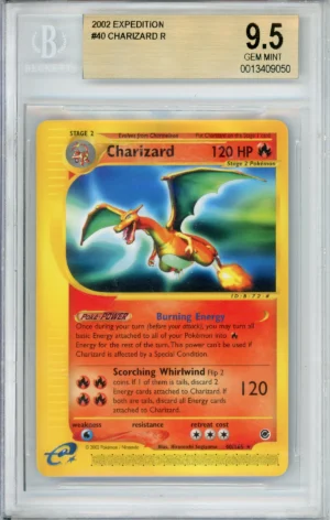Pokemon Graded: Charizard 40/165 Expedition (2002) Beckett 9.5