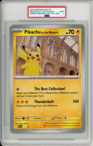 Pokemon Graded: Pikachu at the Museum Natural History Jumbo Promo PSA 9
